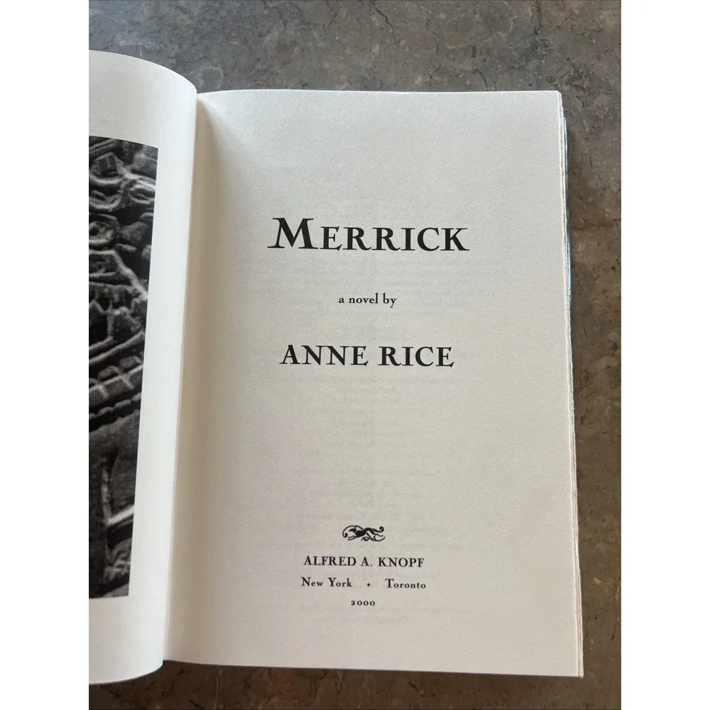 2000 Merrick A Novel by Anne Rice Hardcover First Trade Edition